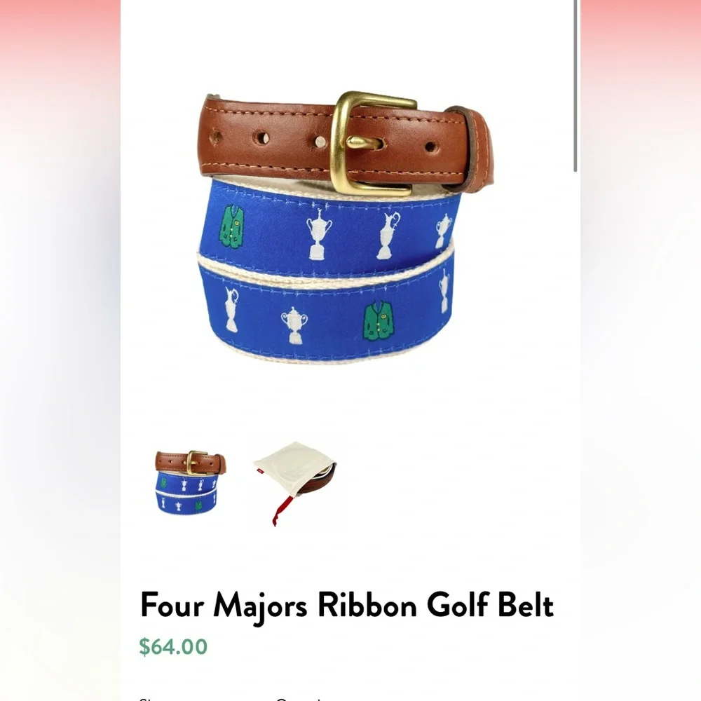 Four Majors Golf Belt from Knot Clothing Company NWOT! - Picture 2 of 2